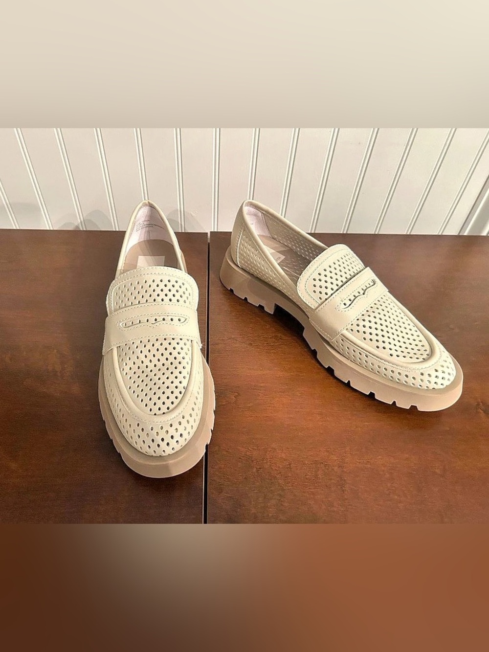 NEW Dolce Vita Perforated Loafers in White